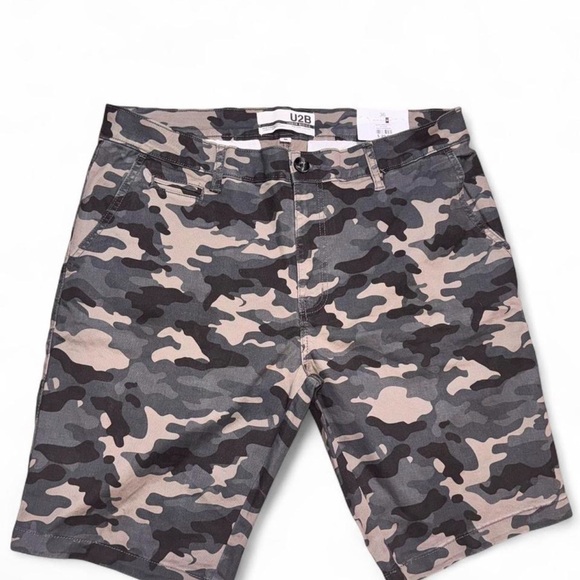 U2B Urban Basics Other - U2B Men's Cargo Shorts - Black and Gray Camo